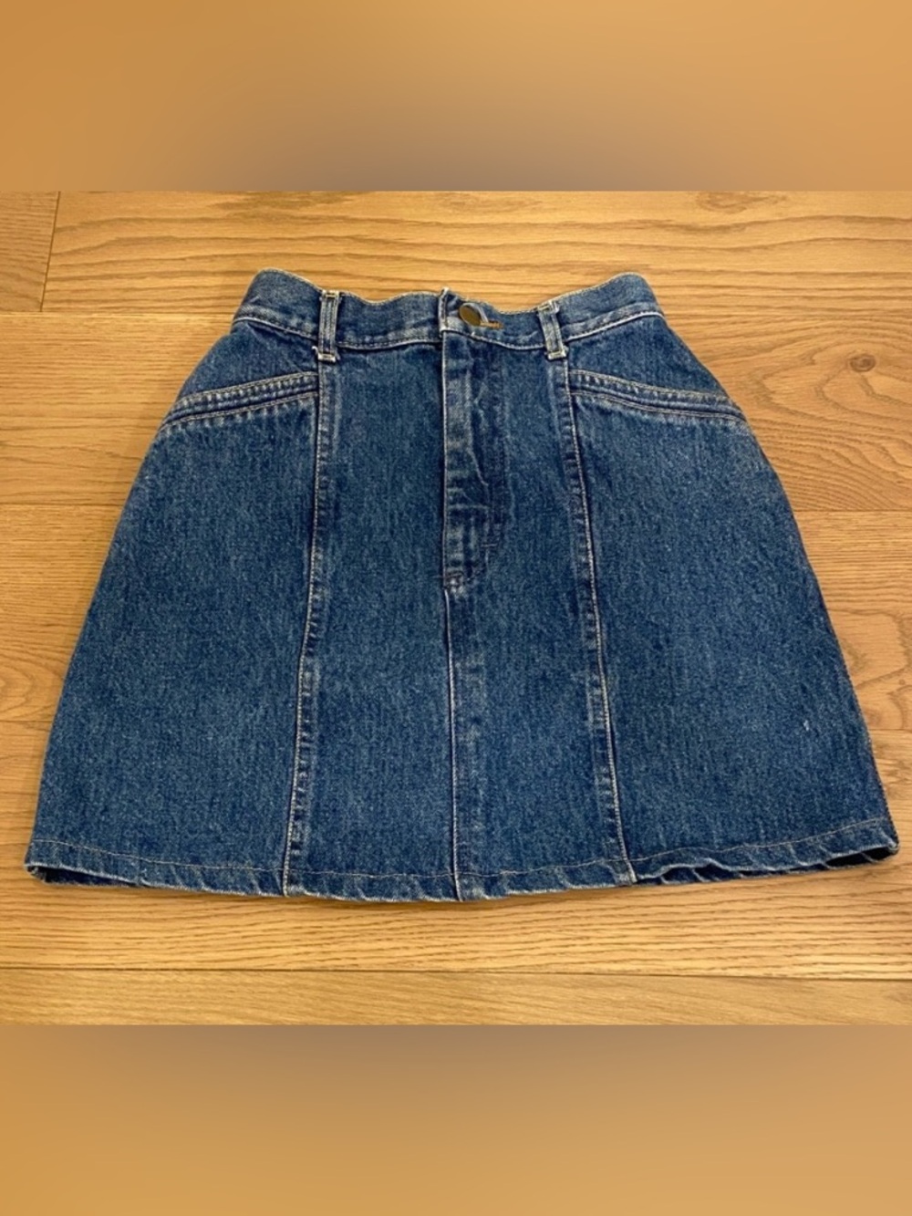Vintage‎ Lee Dark Blue Mini Skirt, Size 5, 💯 Cotton